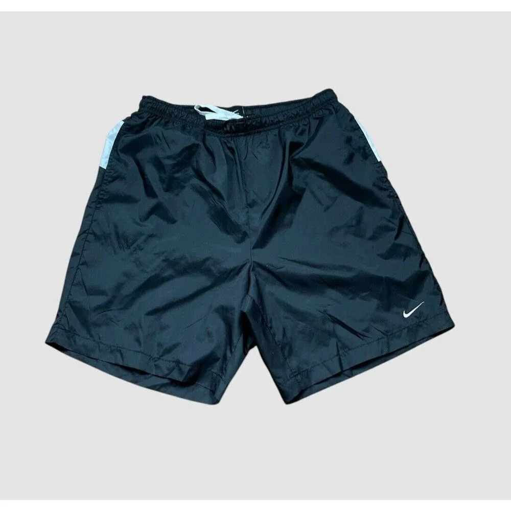 Vintage 90s Nike Spell Out Mesh Lined Swim Shorts Trainers Size L